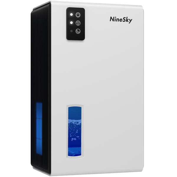 NineSky Dehumidifier for Home, 85 OZ Water Tank, (800 sq.ft) Dehumidifiers for Bathroom Bedroom with Auto Shut Off,7 Colors LED Light(White)