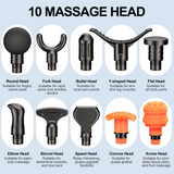 RAEMAO Massage Gun Deep Tissue, Father Day Gifts, Back Massage Gun for Athletes for Pain Relief Attaching 10 PCS Specialized Replacement Heads, Percussion Massager with 10 Speeds & LED Screen,Carbon