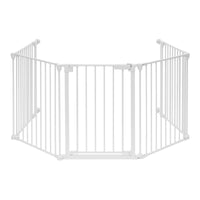 Extra Wide Baby Gate, Adjustable Pet Gate, Metal Play Yard for Toddler/Pet/Dog Christmas Tree Fence, Adjustable 5 Metal Panels, Hardware Mounted