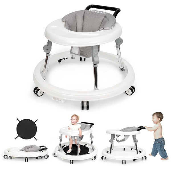 Wismind Baby Walker Foldable with 9 Adjustable Heights Baby Walkers a rechar.inc