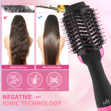 Foalom Hair Dryer Brush, Hair Dryer and Styler Volumizer, 4 in 1 Styling Tools Blow Dryer, Hair Straightener Brush for All Hair Types