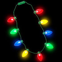 CPPSLEE Christmas Light Up Bulb Necklace, Ugly Sweater Party Favor Christmas Light Necklace, Xmas Decorations with 9 LED Bulbs