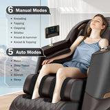 Massage Chair Full Body, Zero Gravity SL-Track Shiatsu Massage Recliner Chair with Body Scan, Airbags, Foot Rollers, Deep Yoga Stretch, Heating (U1-Brown)