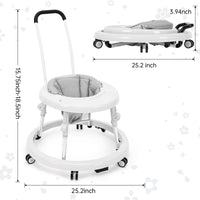 Wismind Baby Walker Foldable with 9 Adjustable Heights, Baby Walkers and Activity Center for Boys Girls Babies 6-12 Months, Baby Walker and Bouncer Combo with Wheels Portable Anti-Rollover