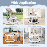 Wismind Baby Walker Foldable with 9 Adjustable Heights, Baby Walkers and Activity Center for Boys Girls Babies 6-12 Months, Baby Walker and Bouncer Combo with Wheels Portable Anti-Rollover