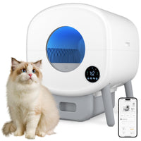 Self Cleaning Litter Box, 95 L Automatic Cat Litter Box Self Cleaning for Multiple Cats, with Safety Protection, App Control,1 Roll Garbage Bags